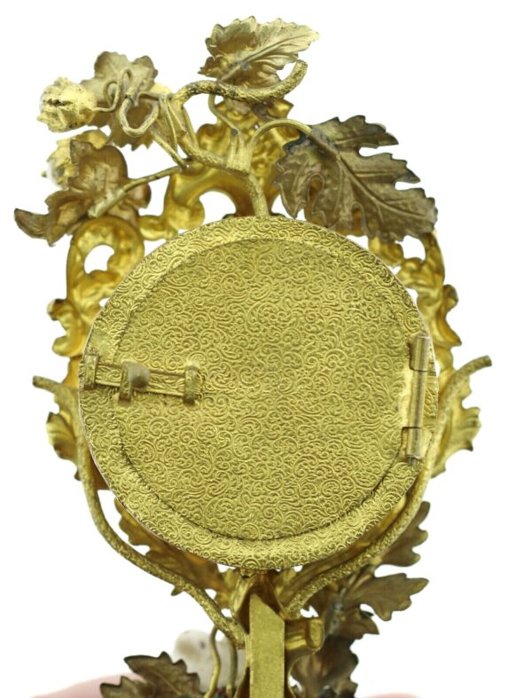 Sam Aris barocke Tischuhr Kaminuhr Pendule 1749 Spindelgang wohl feuervergoldet – Bild 11