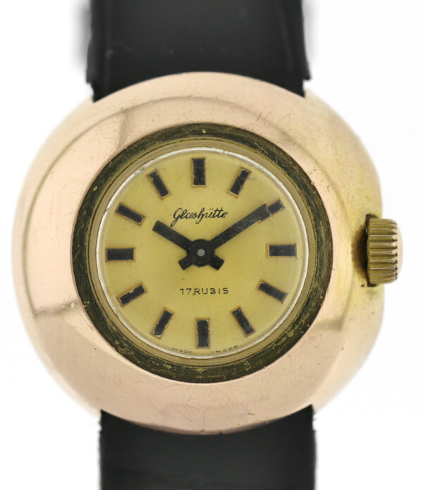 GUB Glashütte Jumbo Vintage Damenuhr 70er Kal. 9-20 Ø 29mm Handaufzug – Bild 3