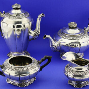 Antikes 4-teiliges Kernstück, Kaffe-,Tee- Set, 800-er Silber, ca. 1650g