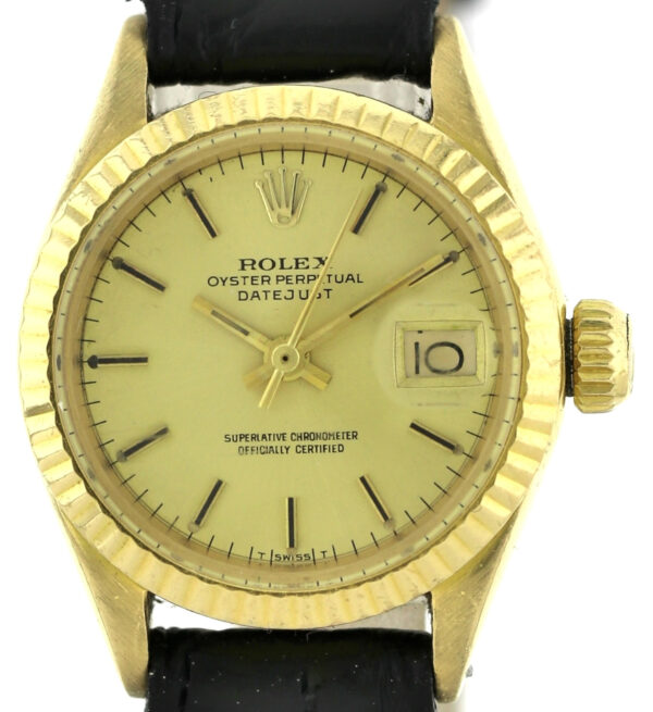 Rolex Oyster Perpetual Datejust Automatik Damenuhr Ref. 6917  26 mm 750/18k Gold