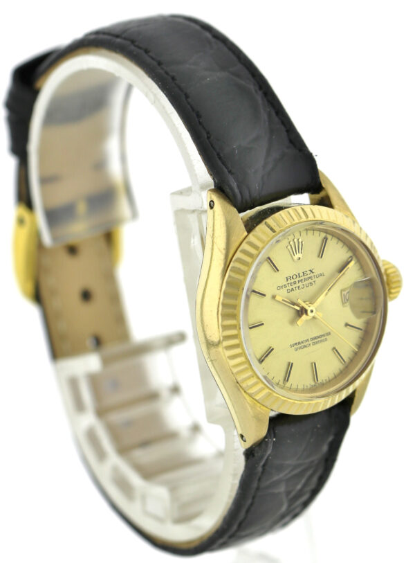 Rolex Oyster Perpetual Datejust Automatik Damenuhr Ref. 6917  26 mm 750/18k Gold – Bild 3