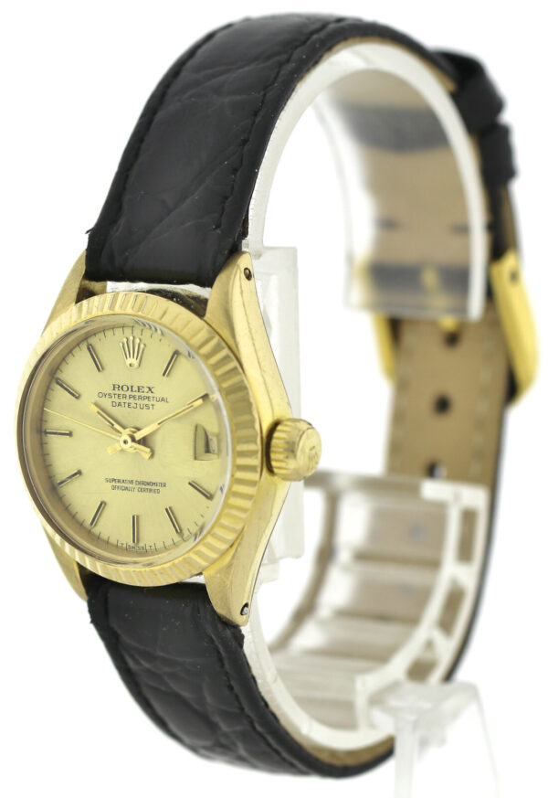 Rolex Oyster Perpetual Datejust Automatik Damenuhr Ref. 6917  26 mm 750/18k Gold – Bild 4