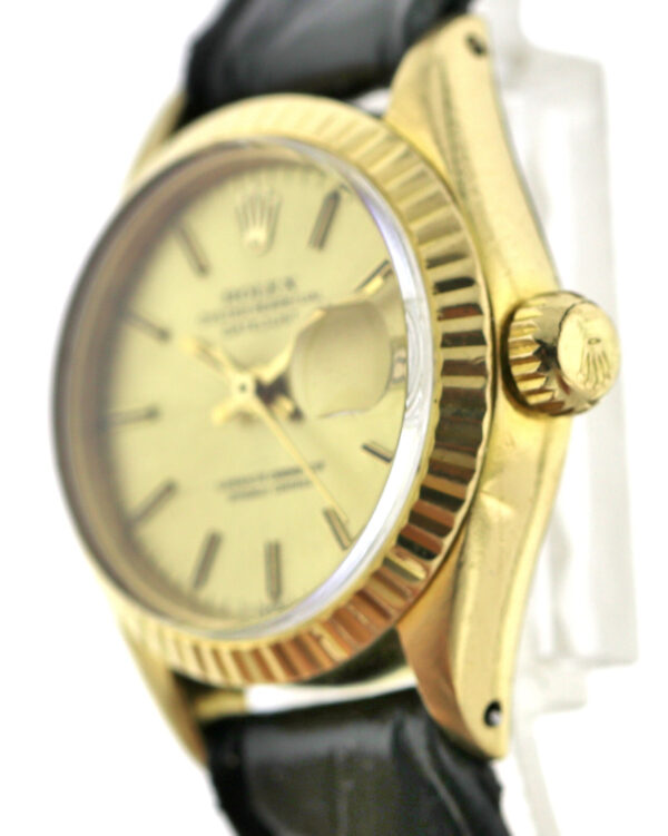 Rolex Oyster Perpetual Datejust Automatik Damenuhr Ref. 6917  26 mm 750/18k Gold – Bild 6