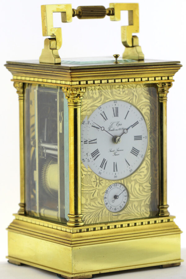 L’Epée 1839 Reiseuhr Carriage Clock Tischuhr Frankreich ½h Schlagwerk Repetition – Bild 2