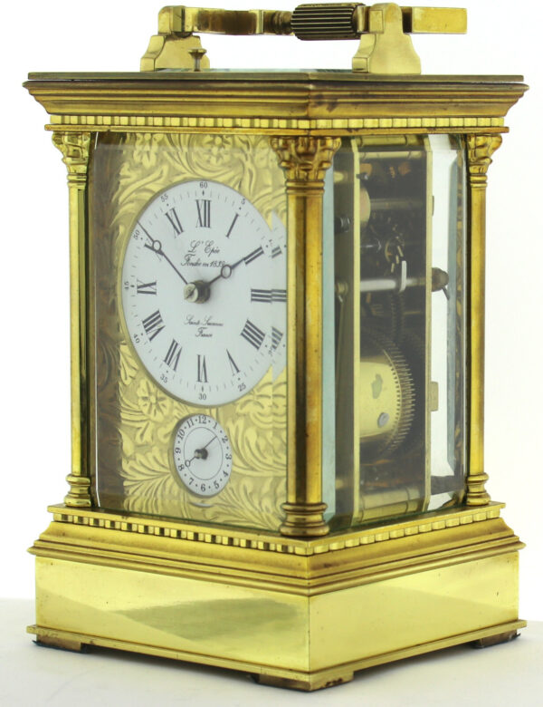 L’Epée 1839 Reiseuhr Carriage Clock Tischuhr Frankreich ½h Schlagwerk Repetition – Bild 4
