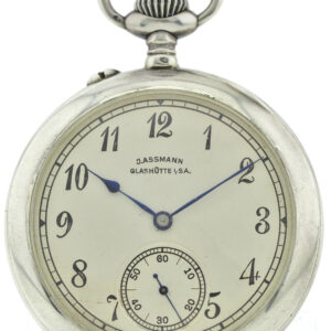 J. Assmann Glashütte i/Sa  seltene  Herren-Taschenuhr 900er Silber 51,5mm 99,8g