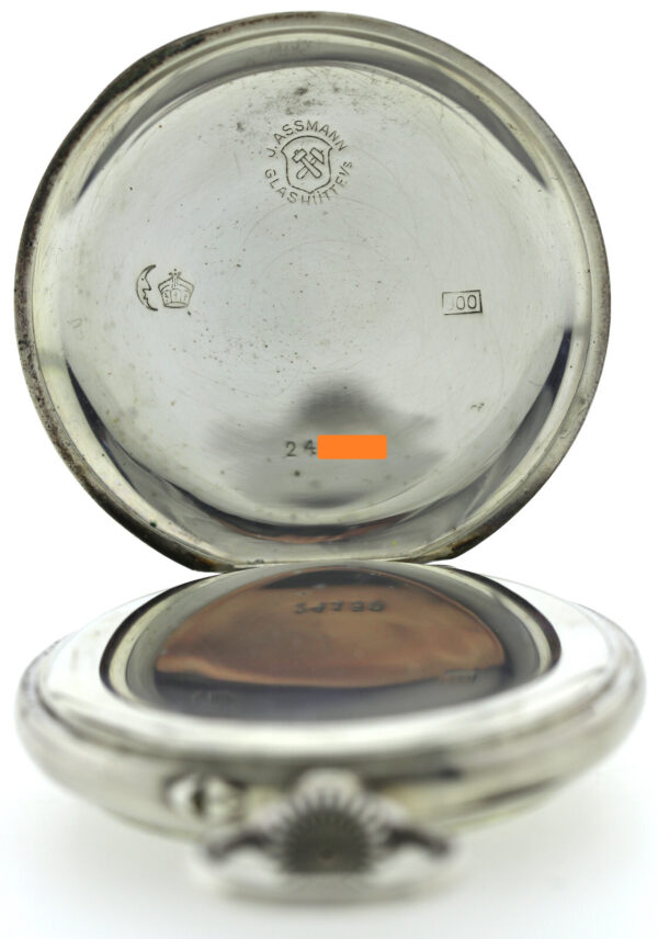 J. Assmann Glashütte i/Sa  seltene  Herren-Taschenuhr 900er Silber 51,5mm 99,8g – Bild 11