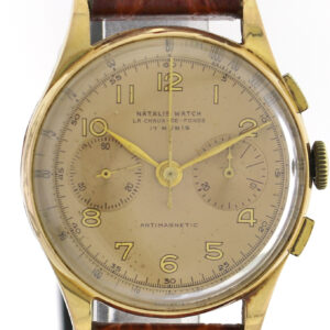 Natalis Chronograph Suisse Landeron 148 Vintage Chronograph 750 Gold Ø37mm~1950