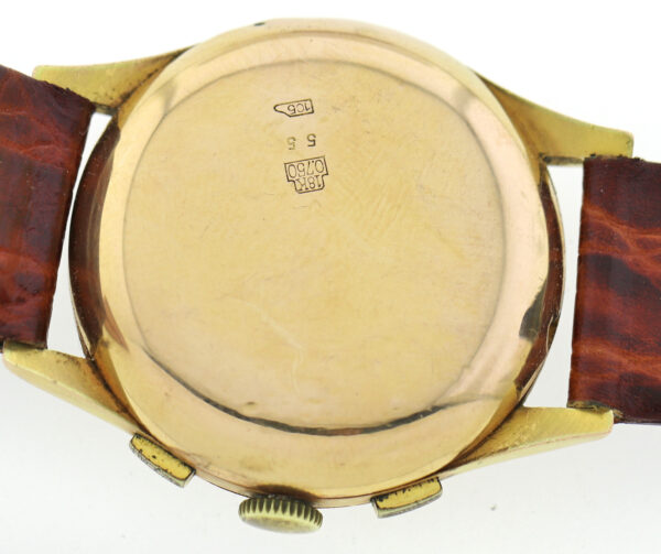 Natalis Chronograph Suisse Landeron 148 Vintage Chronograph 750 Gold Ø37mm~1950 – Bild 7