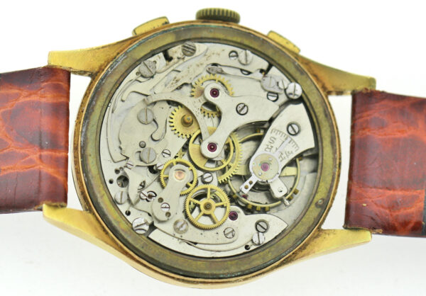 Natalis Chronograph Suisse Landeron 148 Vintage Chronograph 750 Gold Ø37mm~1950 – Bild 8