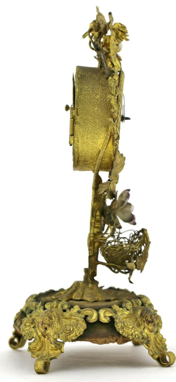 Sam Aris barocke Tischuhr Kaminuhr Pendule 1749 Spindelgang wohl feuervergoldet – Bild 7
