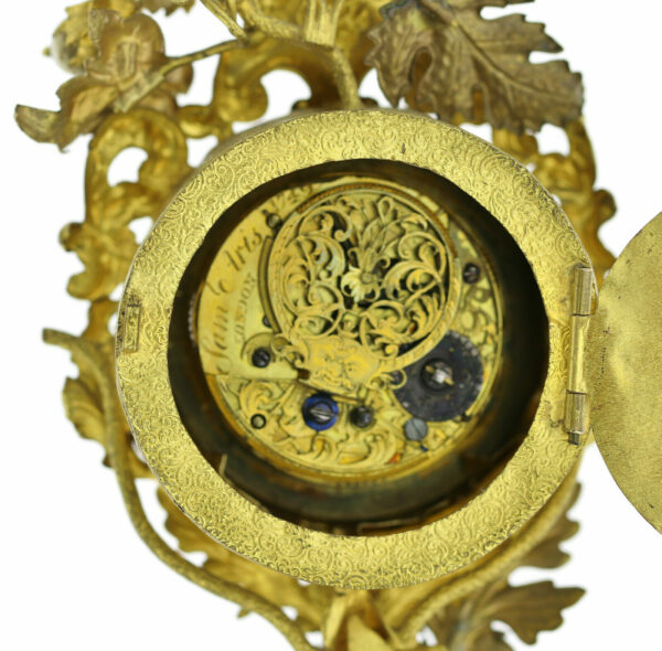Sam Aris barocke Tischuhr Kaminuhr Pendule 1749 Spindelgang wohl feuervergoldet – Bild 10
