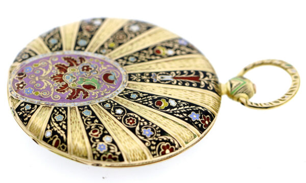 Louis Audemars Brassus Geneve Gold Emaille Taschenuhr springende Stunde Rarität – Bild 5