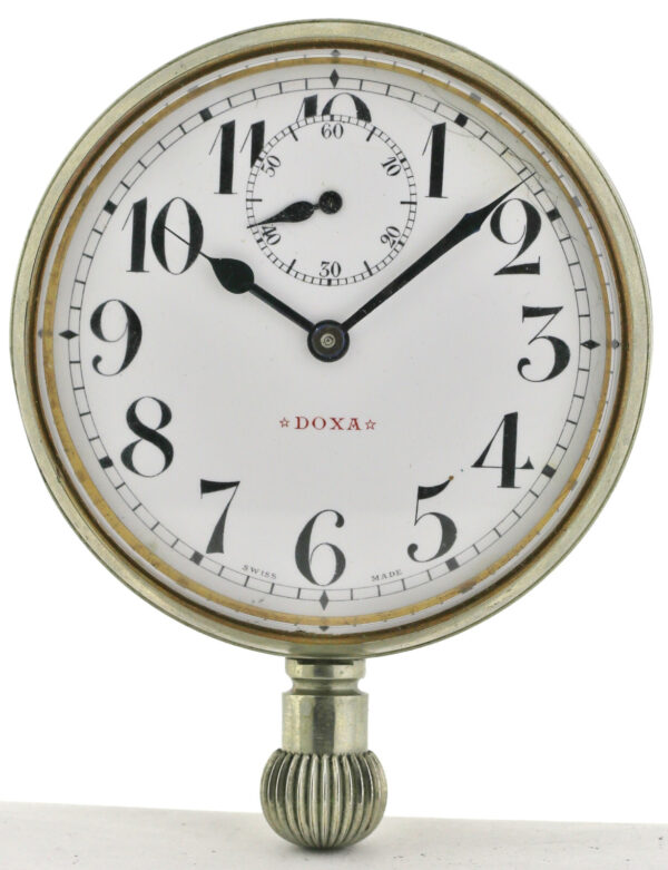 Doxa Auto- Einbauuhr Borduhr für Oldtimer 1900- 1930  65,5mm Argentan/ Neusilber