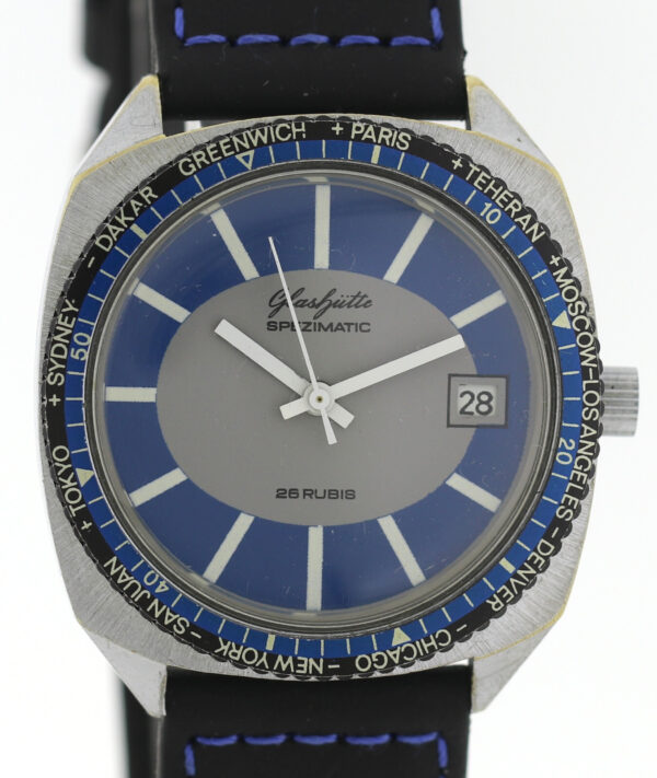 GUB Glashütte Spezimatic Weltzeit Automatik Herrenuhr  Kal. 75 Ø 36mm ~1970er – Bild 2