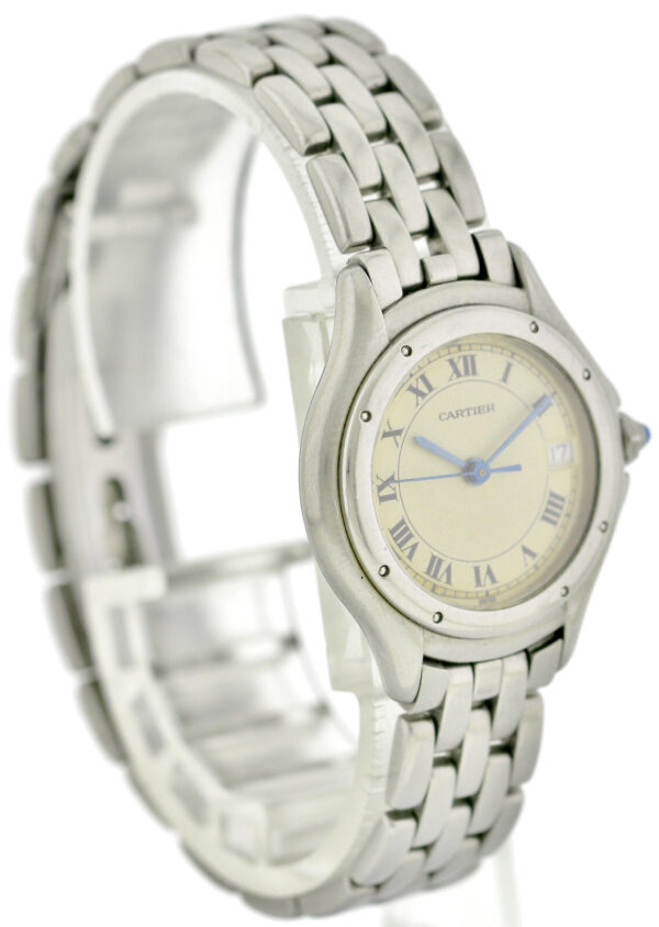Cartier Panthere Cougar, Damen- Quarzuhr, Edelstahl Ref. 987906  Ø26mm, 1990er – Bild 3