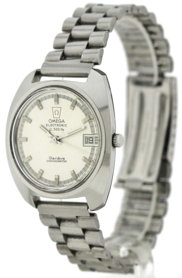 Omega Geneve Electronic F300 Chronometer Herrenuhr Ref . 198.030 selten~ 1970-75 – Bild 4