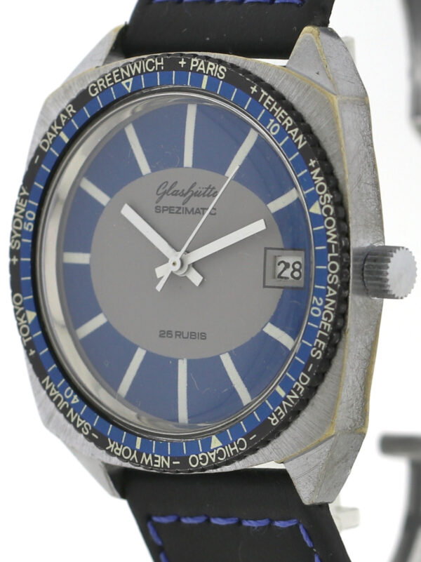GUB Glashütte Spezimatic Weltzeit Automatik Herrenuhr  Kal. 75 Ø 36mm ~1970er – Bild 5