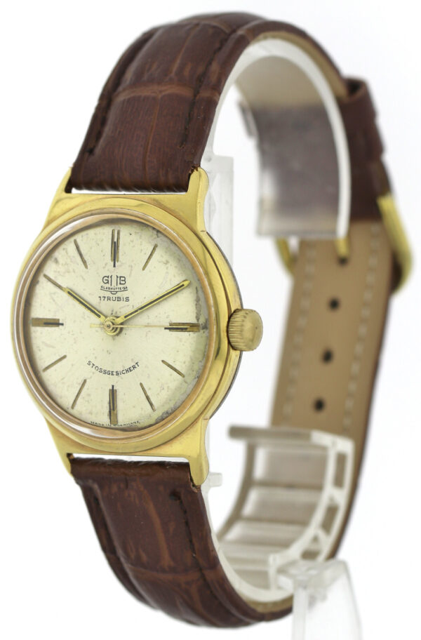 GUB Glashütte vergoldete Vintage Herrenuhr Kal.  70.1  ca. 34mm 60er Jahre – Bild 4