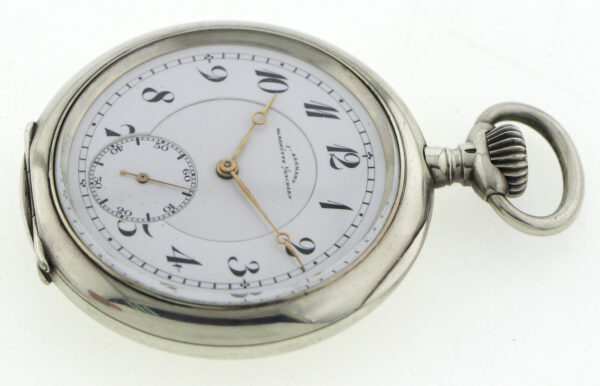 J. Assmann Glashütte i/Sa  seltene Herren-Taschenuhr 900er Silber 54mm 102,6g – Bild 5