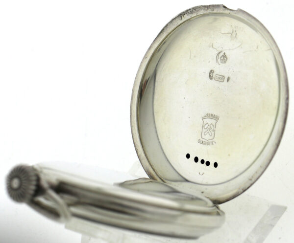 J. Assmann Glashütte i/Sa  seltene Herren-Taschenuhr 900er Silber 54mm 102,6g – Bild 10