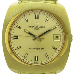 NOS  Eterna Matic 1000 Concept 80 vergoldete Vintage Herren Automatic Armbanduhr