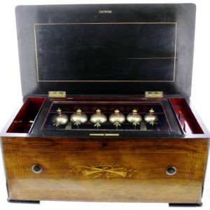 Antikes Walzenspielwerk um 1870 mit 6 Glocken,  8 Lieder "Orchestrion" Top Zust.