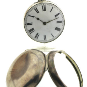 Sam Shitt Doppelgehäuse Spindel Taschenuhr Kette und Schnecke  Silber ~1740-80