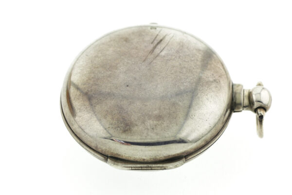 Sam Shitt Doppelgehäuse Spindel Taschenuhr Kette und Schnecke  Silber ~1740-80 – Bild 7