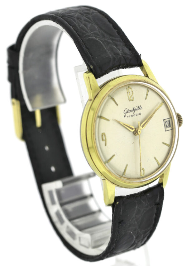 GUB Glashütte Kaliber 69.1 vergoldete Vintage Herren Armbanduhr Handaufzug 60er – Bild 3