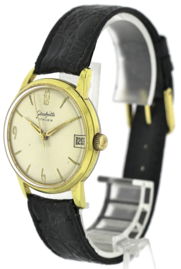 GUB Glashütte Kaliber 69.1 vergoldete Vintage Herren Armbanduhr Handaufzug 60er – Bild 4