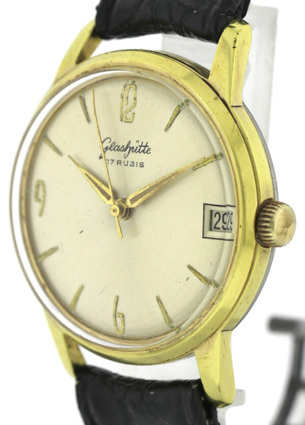 GUB Glashütte Kaliber 69.1 vergoldete Vintage Herren Armbanduhr Handaufzug 60er – Bild 6