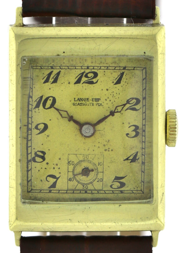 Rarität A.Lange & Söhne Vintage Herrenuhr, um 1935, 585/14k Gelbgold, Handaufzug