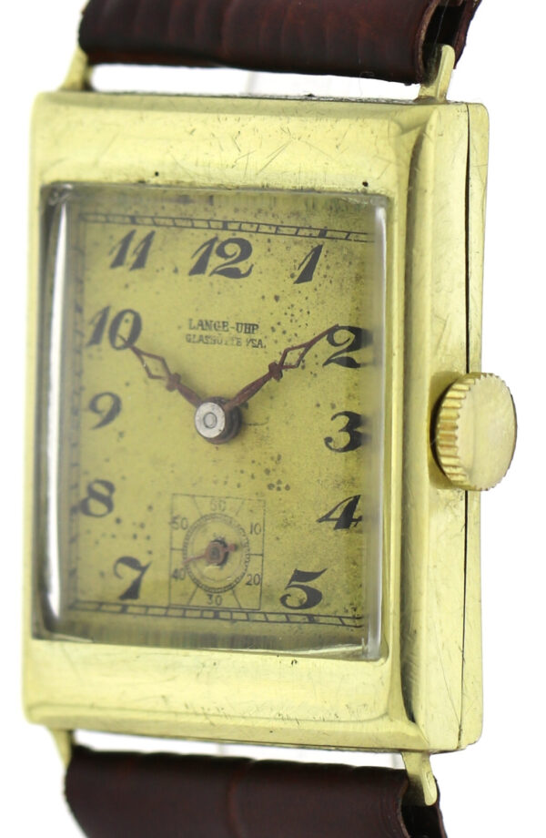 Rarität A.Lange & Söhne Vintage Herrenuhr, um 1935, 585/14k Gelbgold, Handaufzug – Bild 6