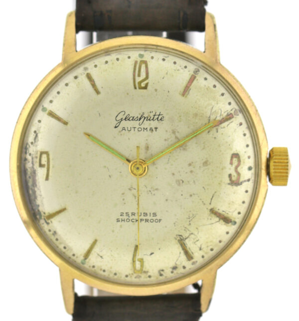 RARITÄT GUB Glashütte Automat Kal. 68.4 vergoldete Vintage Herrenuhr 1964 – Bild 2