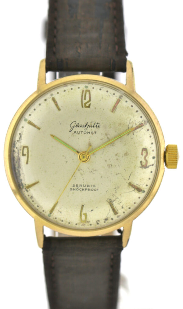 RARITÄT GUB Glashütte Automat Kal. 68.4 vergoldete Vintage Herrenuhr 1964 – Bild 3