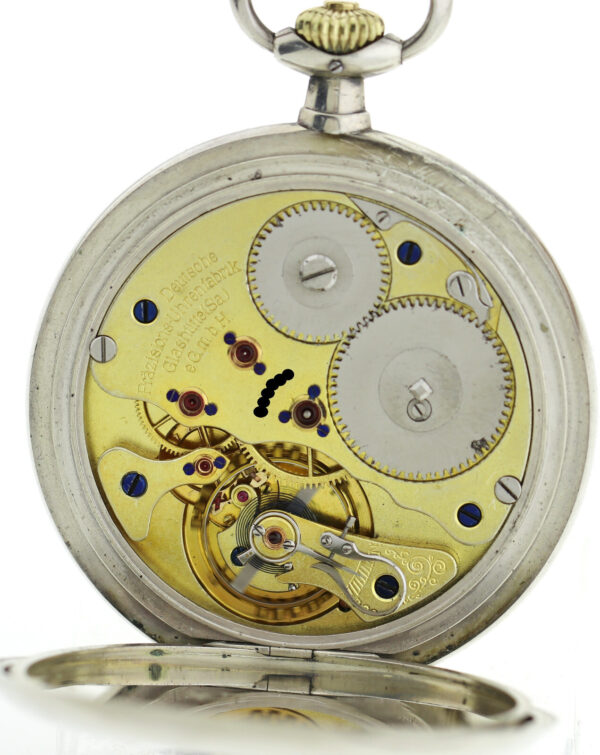 Deutsche Präzisions Uhrenfabrik Glashütte Savonette 900er Silber 1A Qualität rar