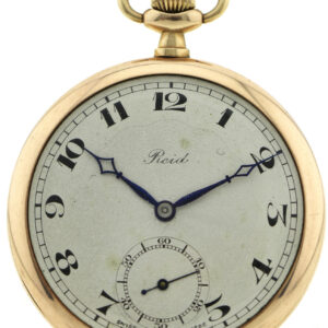 Reid, seltene, englische Herren-Taschenuhr, Open Face, 375/9k Rosé-Gold, um 1925
