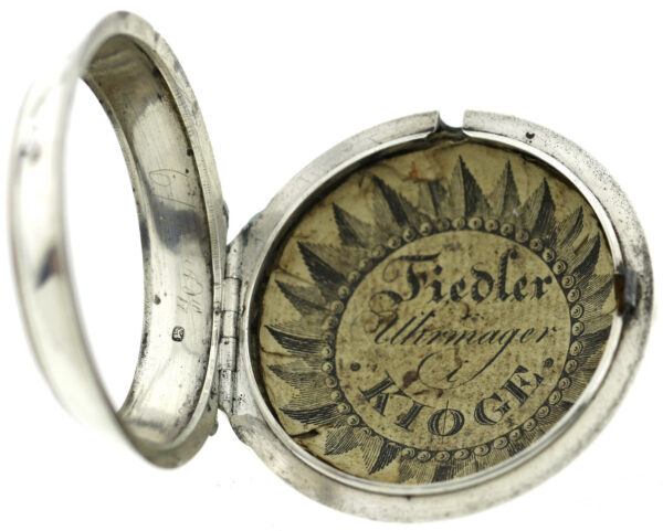White London Spindel Taschenuhr 3-fach Gehäuse ca. 1770 Silber mit Fratzenkloben – Bild 6