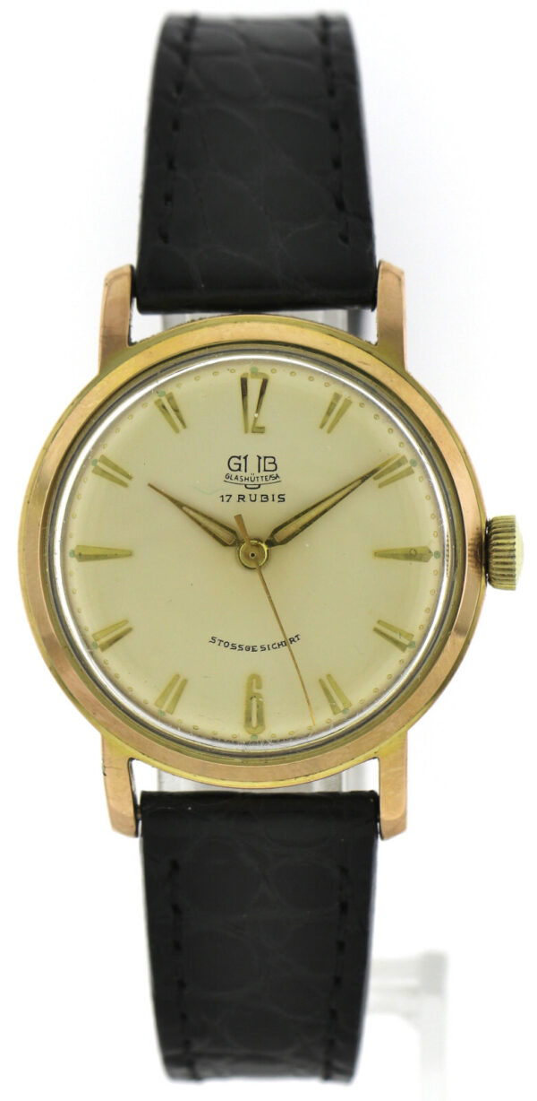 GUB Glashütte Kalibervergoldete Vintage Herrenuhr Kal.  70.1  33,5mm 60er Jahre – Bild 2