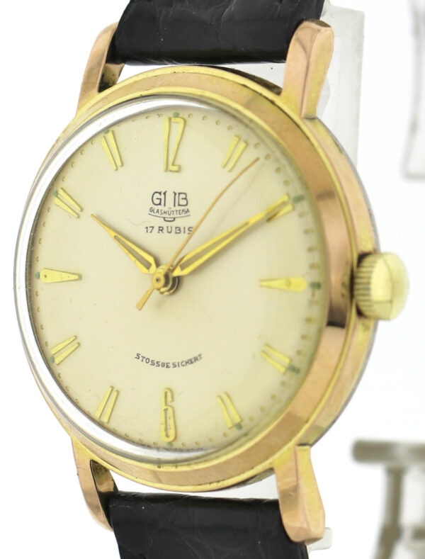 GUB Glashütte Kalibervergoldete Vintage Herrenuhr Kal.  70.1  33,5mm 60er Jahre – Bild 6
