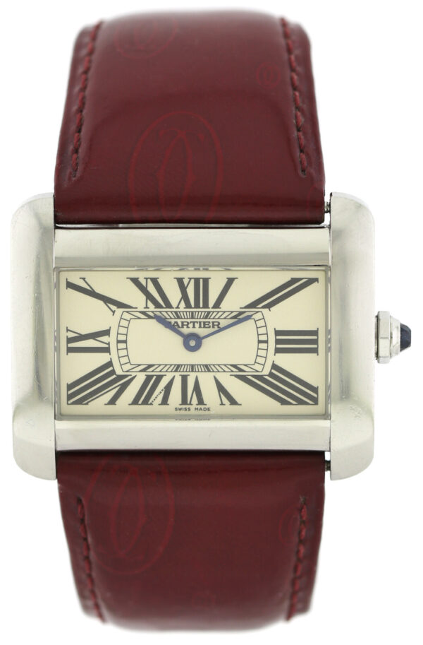 Cartier Tank Divan Damenuhr Ref. 2600 Quarz Edelstahl – Bild 2
