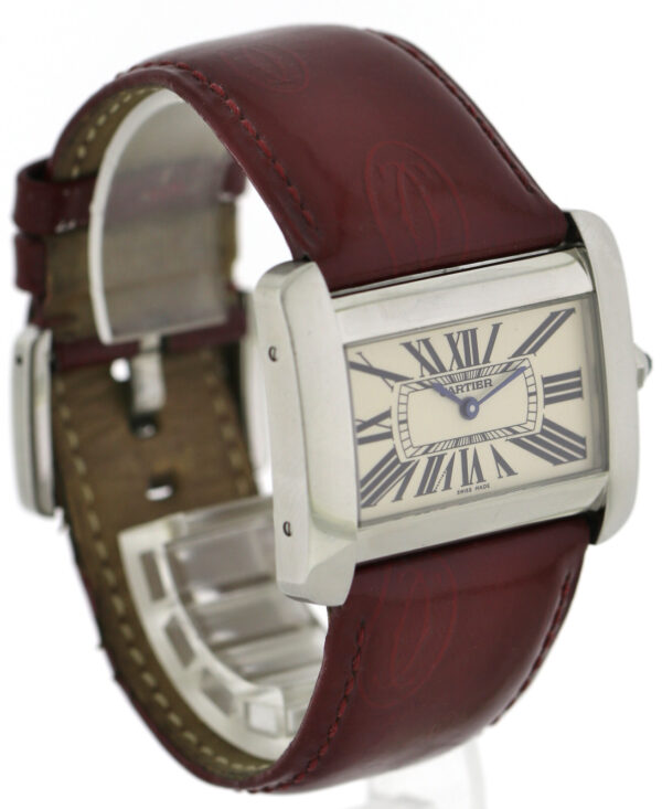 Cartier Tank Divan Damenuhr Ref. 2600 Quarz Edelstahl – Bild 3