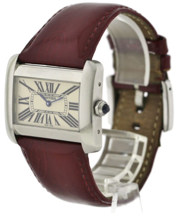 Cartier Tank Divan Damenuhr Ref. 2600 Quarz Edelstahl – Bild 4