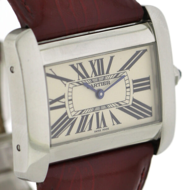 Cartier Tank Divan Damenuhr Ref. 2600 Quarz Edelstahl – Bild 5