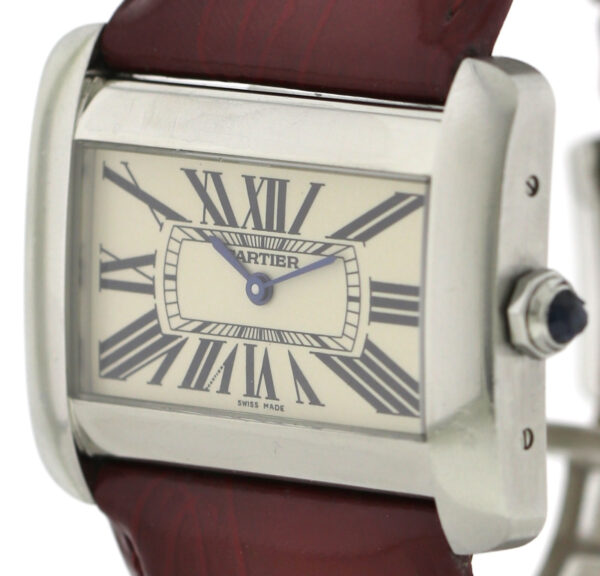 Cartier Tank Divan Damenuhr Ref. 2600 Quarz Edelstahl – Bild 6