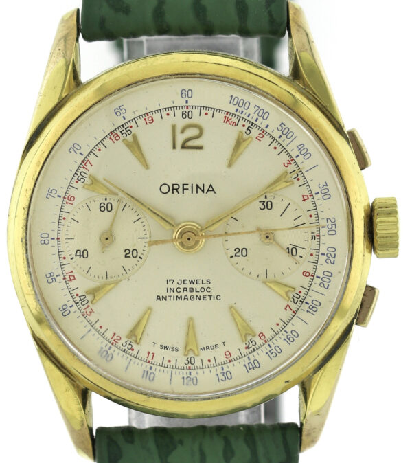 Orfina Vintage- Herren- Chronograph Landeron 248 vergoldet wohl 60er Handaufzug
