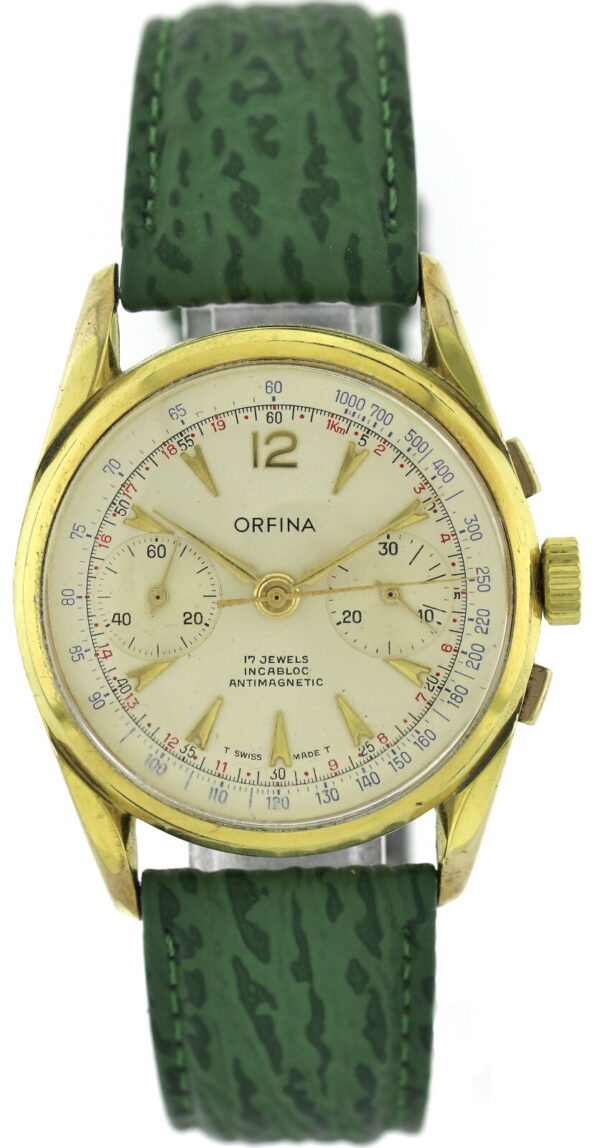 Orfina Vintage- Herren- Chronograph Landeron 248 vergoldet wohl 60er Handaufzug – Bild 2