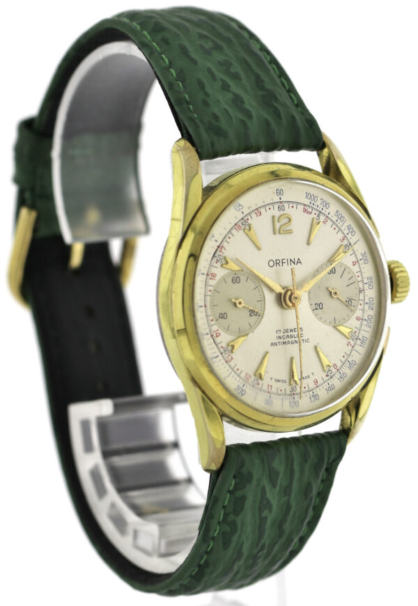 Orfina Vintage- Herren- Chronograph Landeron 248 vergoldet wohl 60er Handaufzug – Bild 3