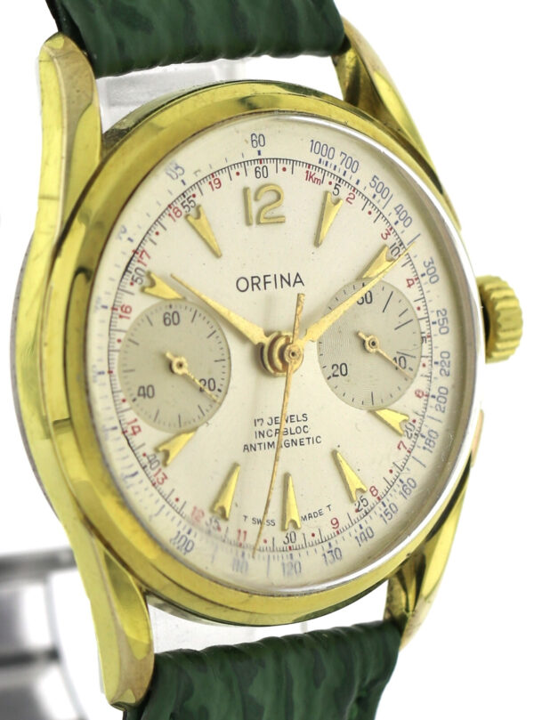 Orfina Vintage- Herren- Chronograph Landeron 248 vergoldet wohl 60er Handaufzug – Bild 5